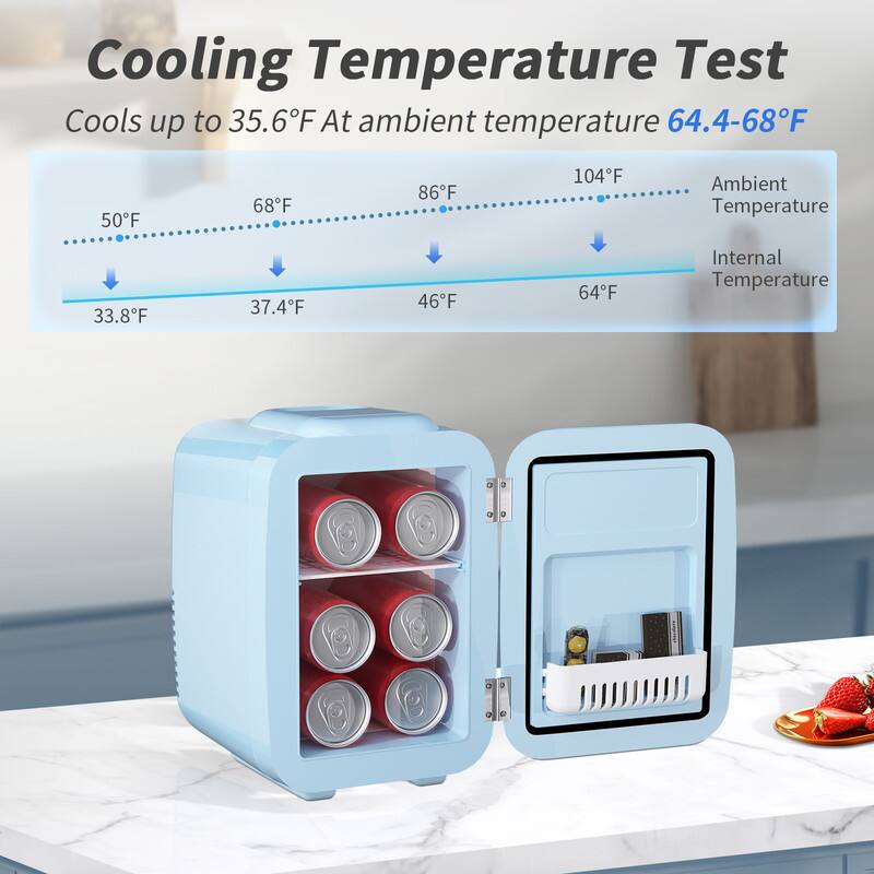 Cooling Temperature Test

Cools up to 35.6°F at ambient temperature 64.4-68°F

Ambient Temperature: 50°F, 68°F, 86°F, 104°F
Internal Temperature: 33.8°F, 37.4°F, 46°F, 64°F