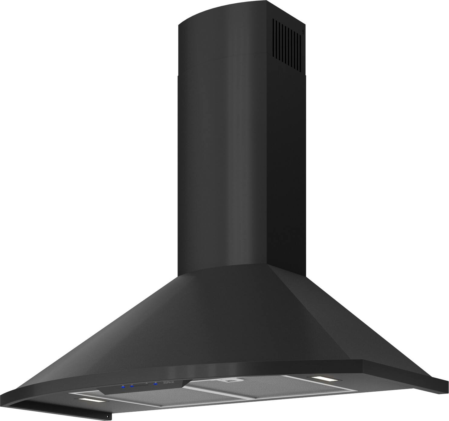 Angle. Zephyr - Savona 36 in. 600 CFM Wall Mount Range Hood with LED Light - Black.