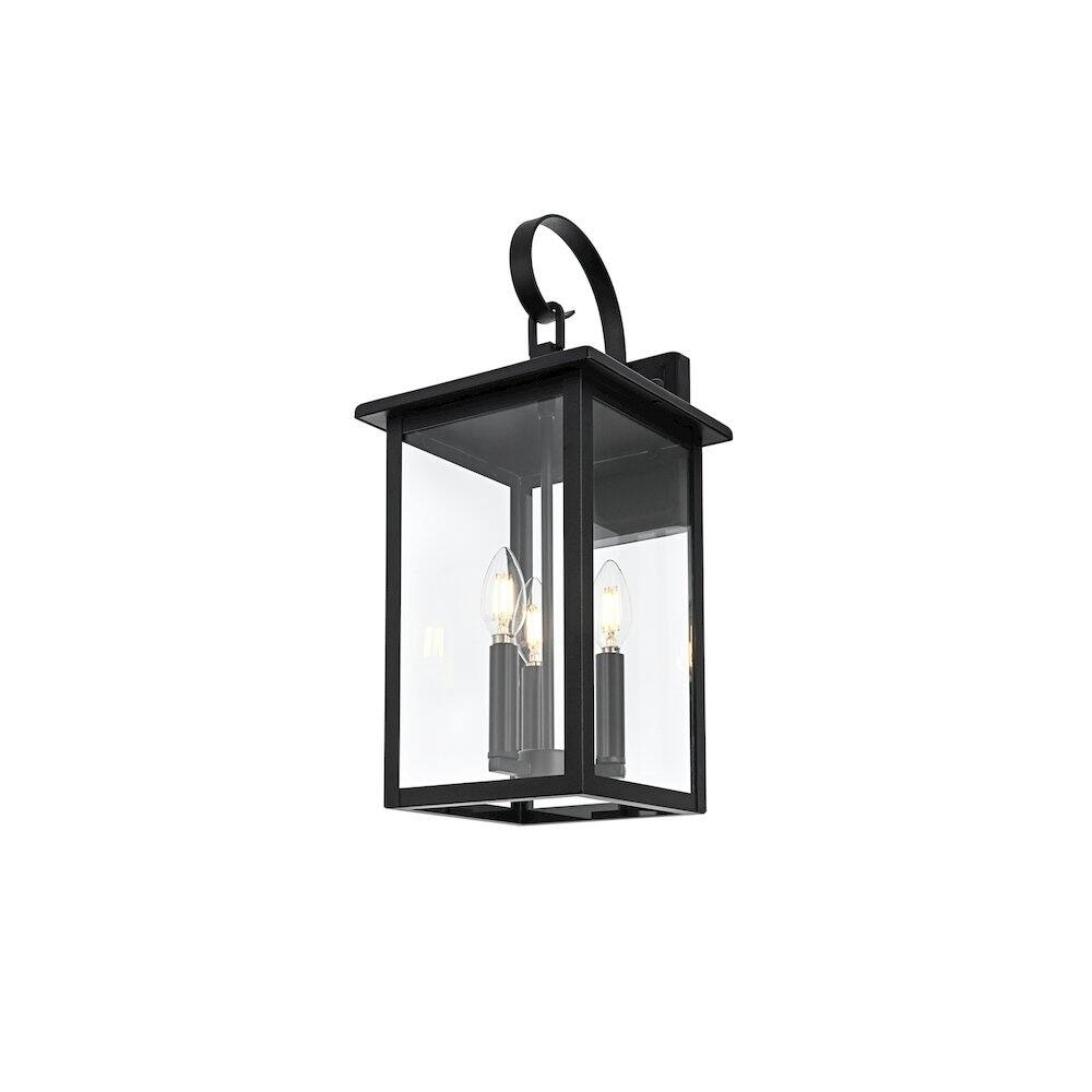 Back. Elegant Lighting - Carisle 7 inch Outdoor Pendant in Black - Black.