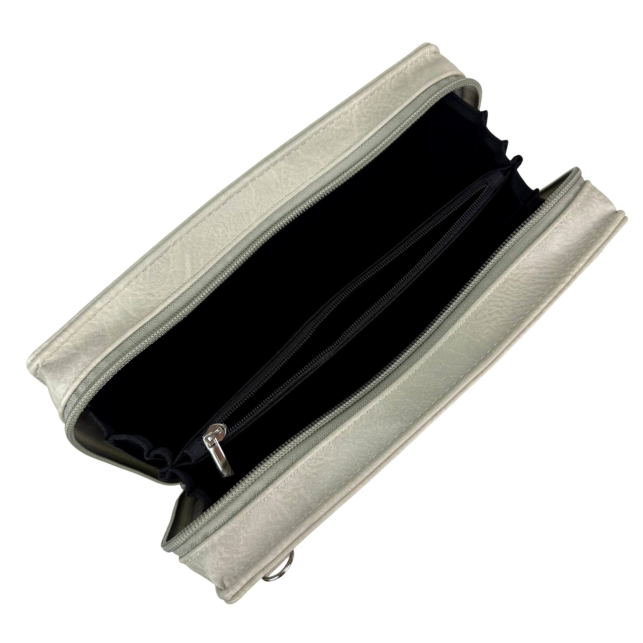 Alt View 9. Things2Die4 - Book of Faerie Crossbody Clutch Bag Beige Vinyl Zip Wristlet Purse - Beige.