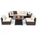 Front. Costway - 7 PCS Patio Furniture Set with 35" Propane Gas Fire Pit Table & Waterproof Cover - White.