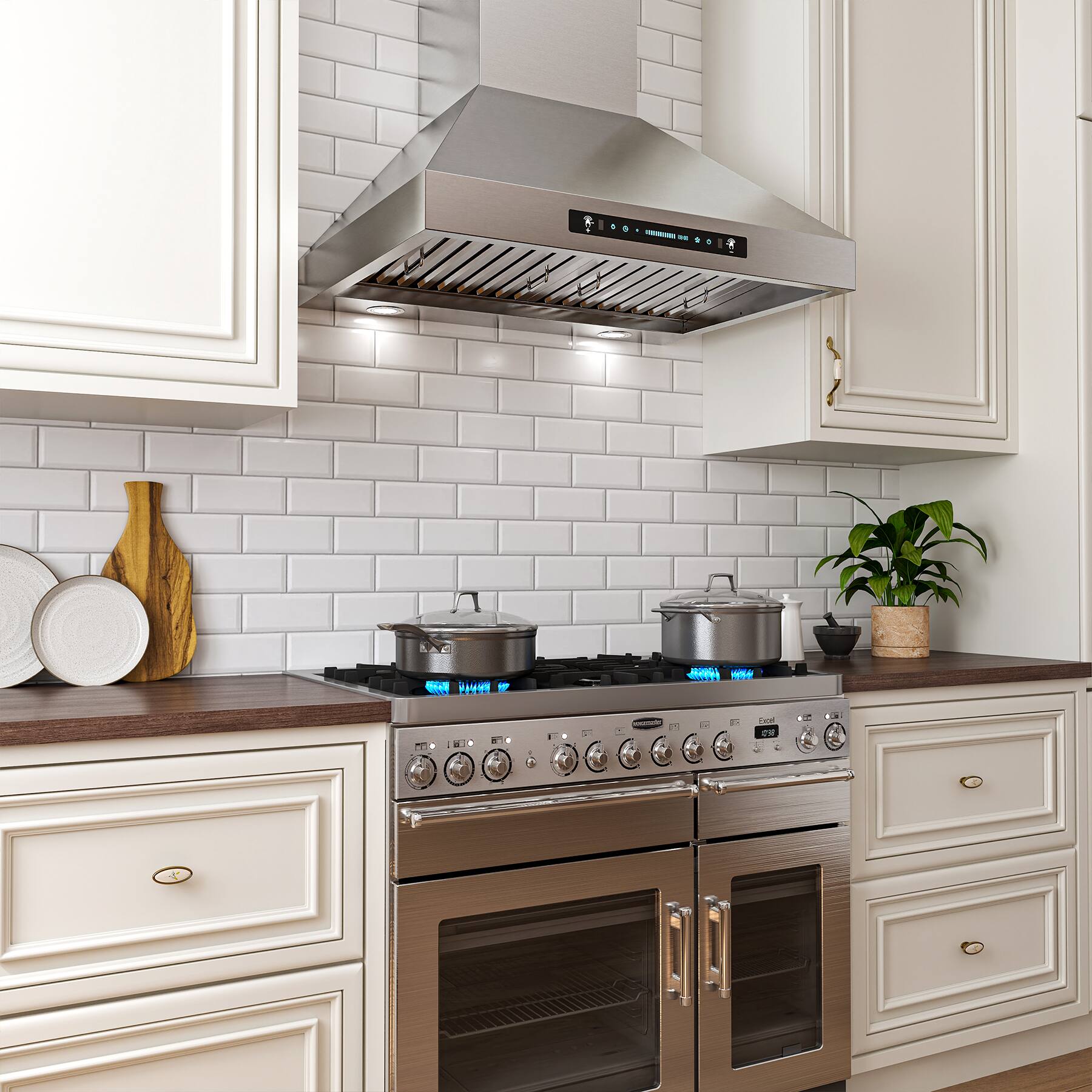 Alt View 2. Onefly - 30 inches - Convertible - Wall Mount Range Hood - Silver.