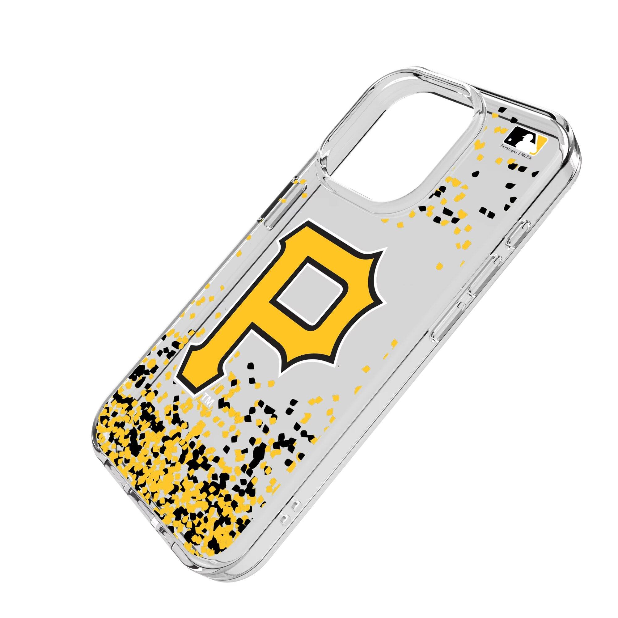 Alt View 1. Keyscaper - Pittsburgh Pirates iPhone Confetti Design Clear Case - 15 - Multicolor.