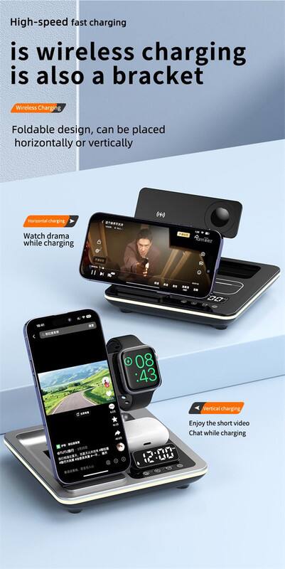 High-speed fast charging is wireless charging is also a bracket

Wireless Charging
Foldable design, can be placed horizontally or vertically

Horizontal charging
Watch drama while charging

Vertical charging
Enjoy the short video Chat while charging