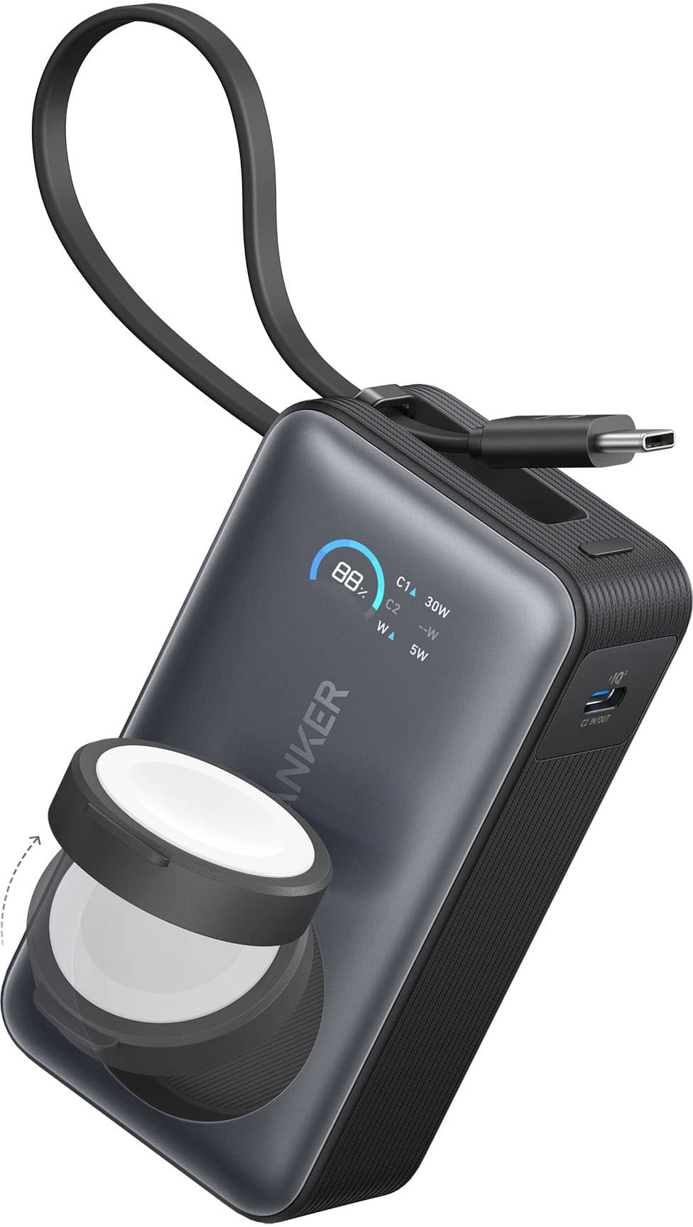 Anker MagGo Power Bank (10K, 35W, For Apple Watch) black