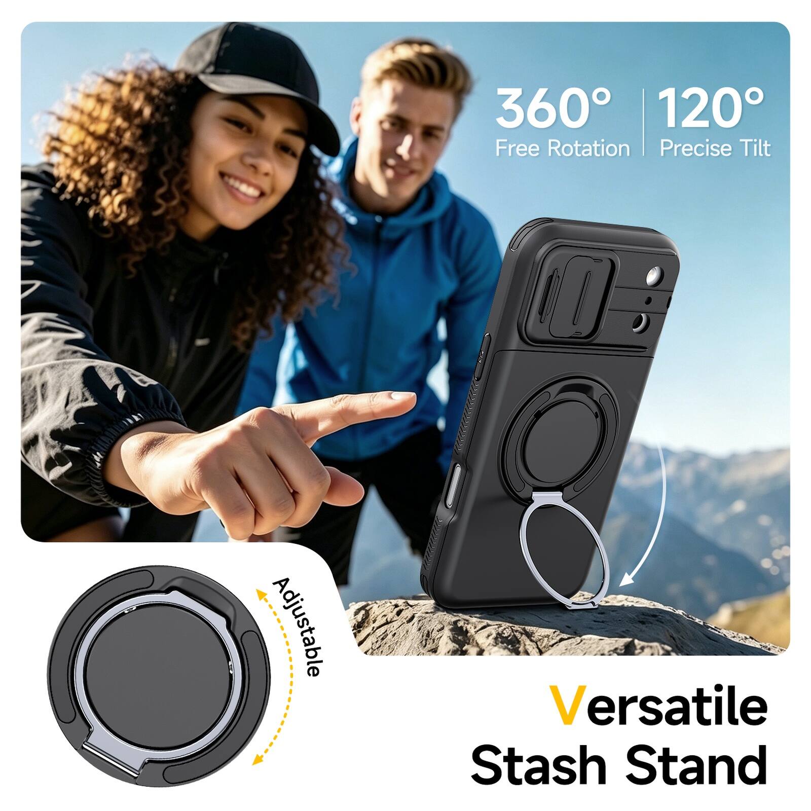 360° 120° Free Rotation Precise Tilt Adjustable Versatile Stash Stand