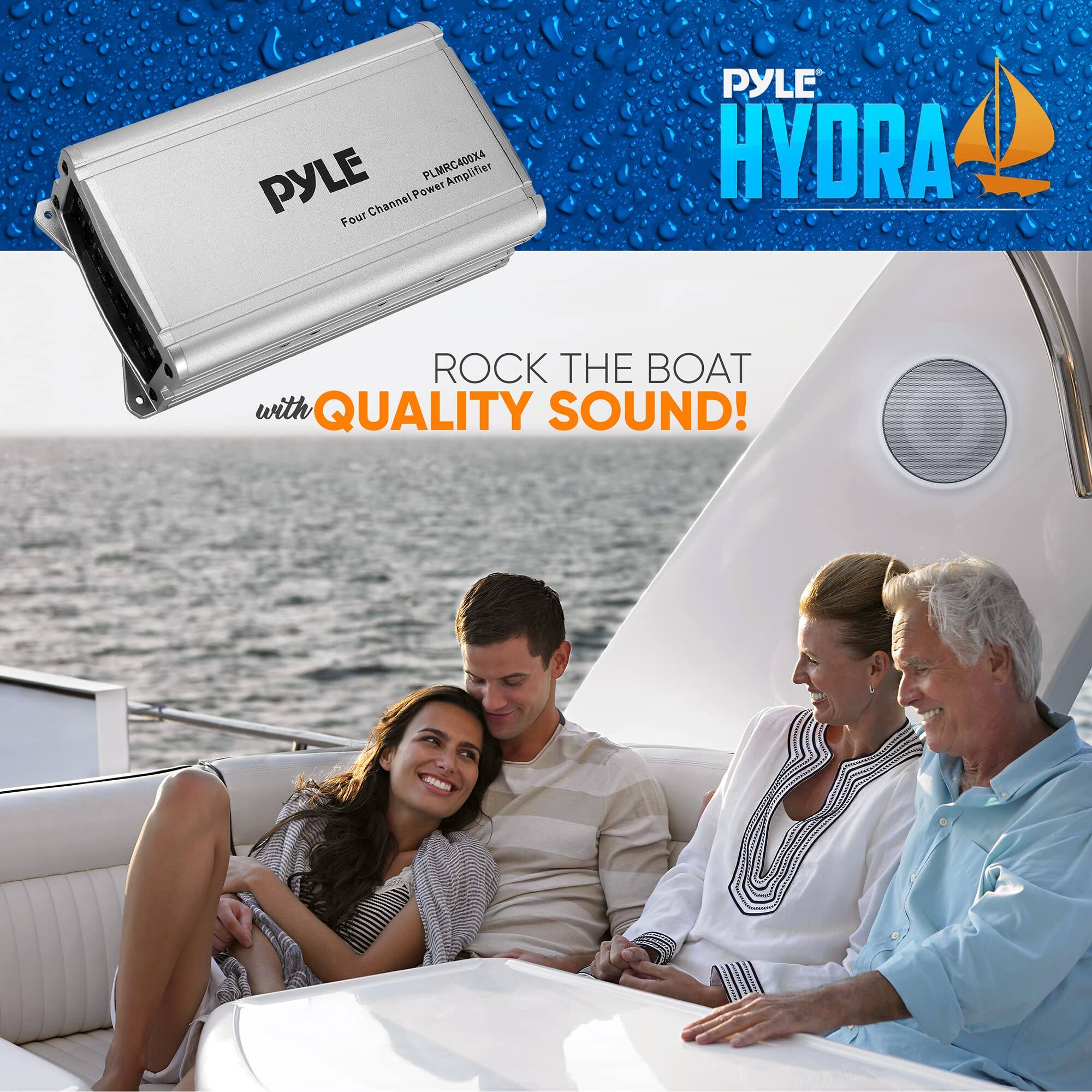 PYLE PLMRC400X4 Amplifier - Four Channel Power Amplifier

PYLE HYDRA ROCK THE BOAT with QUALITY SOUND!