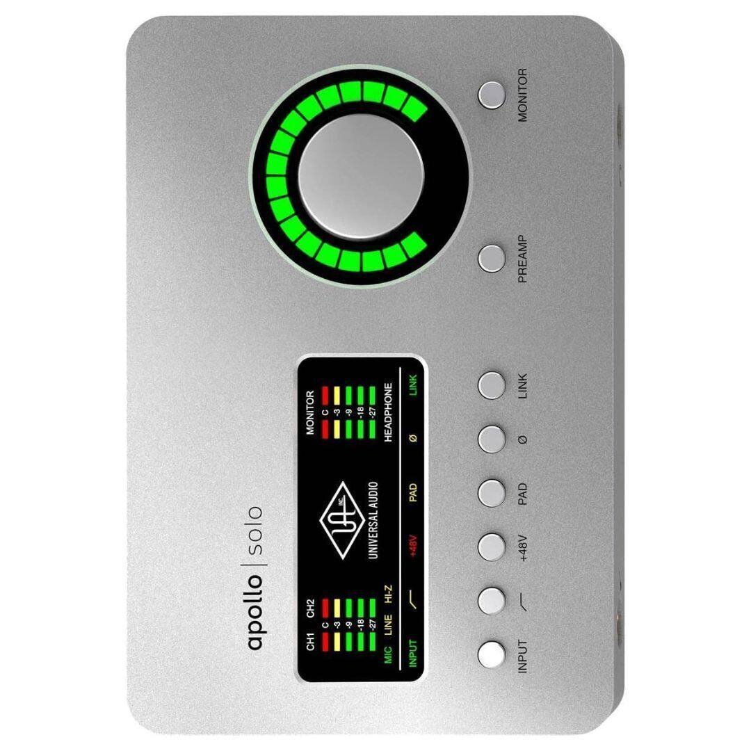 MONITOR PREAMP solo | apollo MONITOR  
C 27 HEADPHONE AUDIO L UNIVERSAL Z-IH CH2 C 2 -18 S LINE CH1 MIC LINK Q PAD +48V INPUT LINK C PAD +48V INPUT