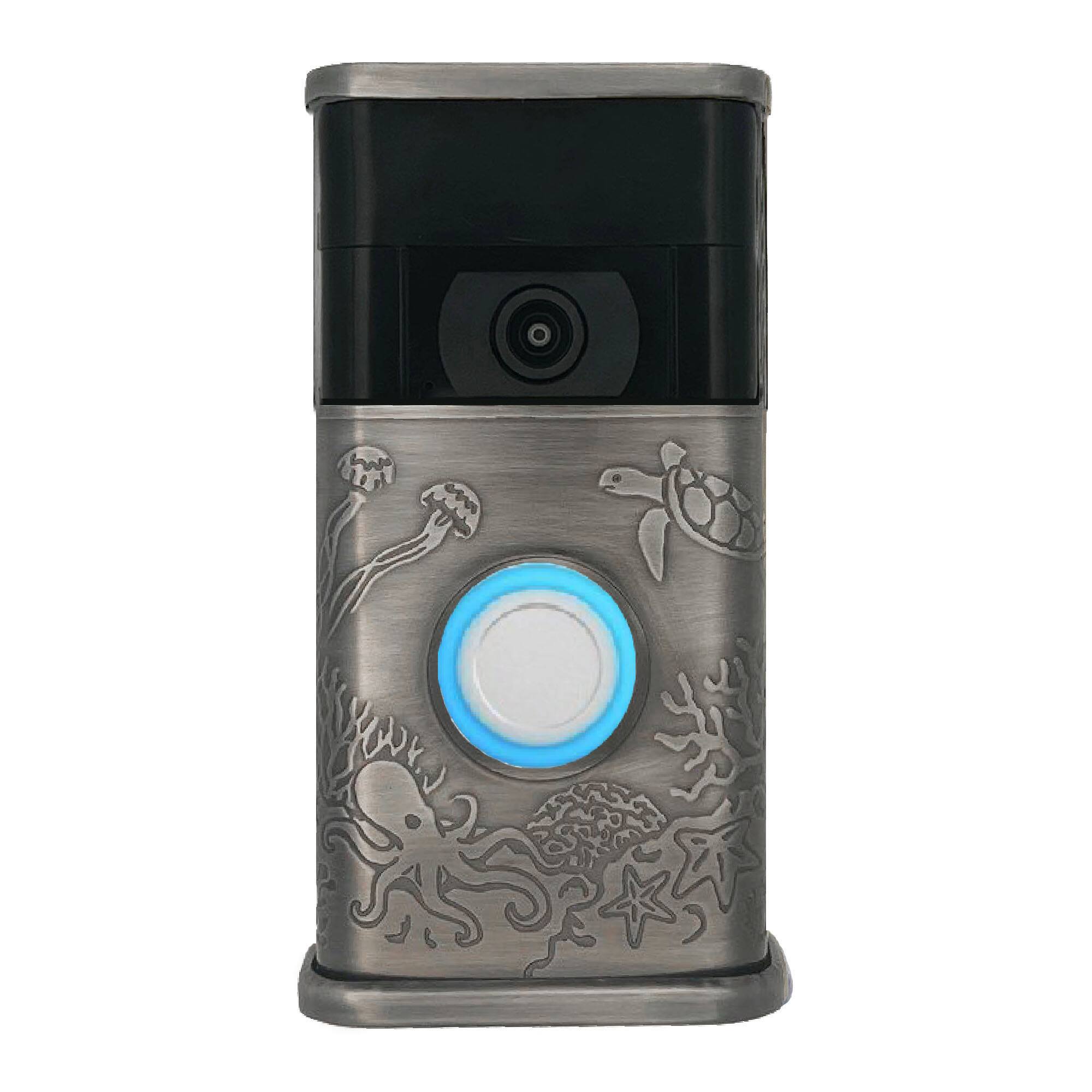 Front. Michael Healy - Coastal Video Doorbell Cover (Ring 2nd Gen) - Antique Pewter.