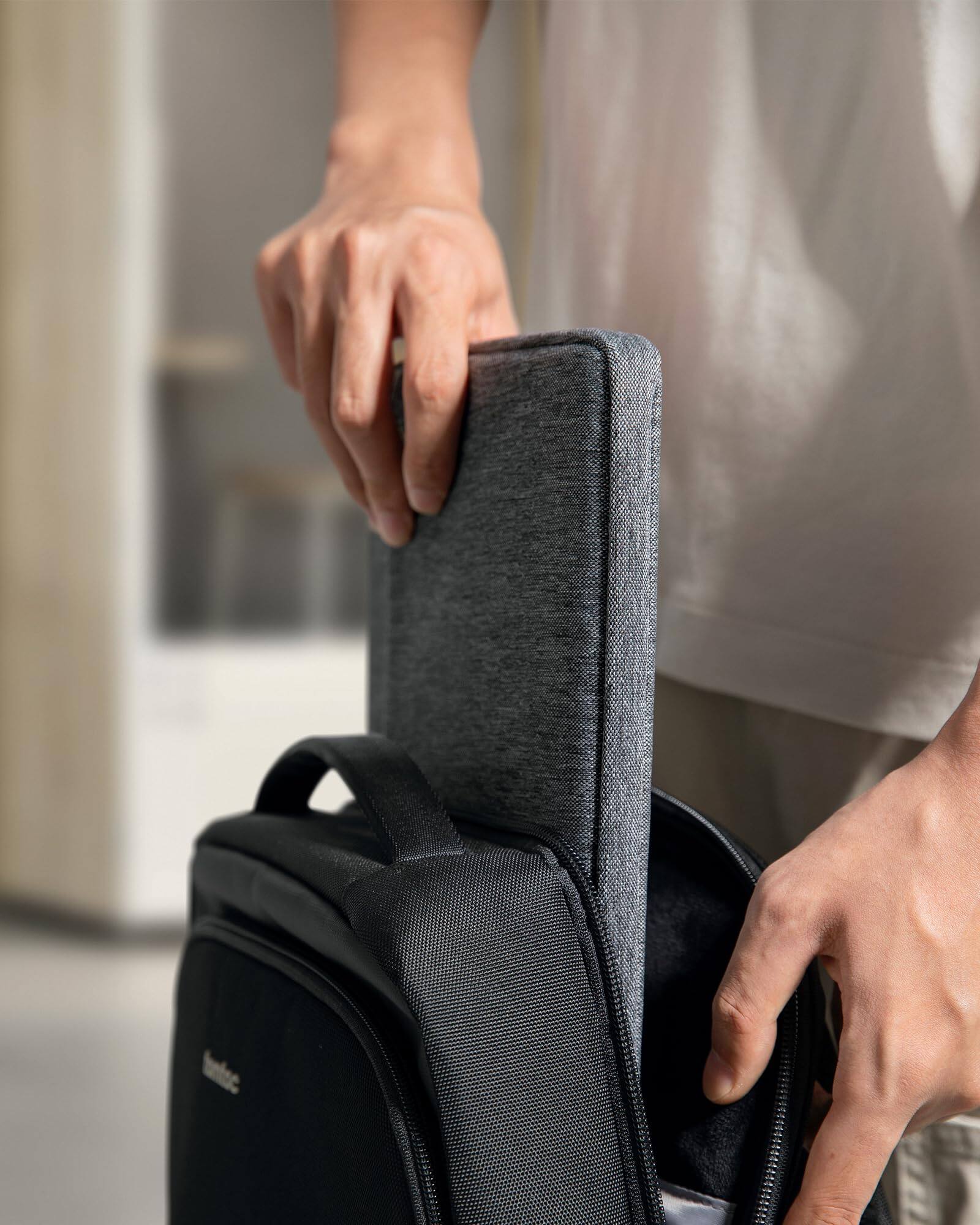 Alt View 6. tomtoc - Light-A18 Slim Laptop Sleeve Case for 13-inch MacBook Air M5(A3449)/M4/M3/M2/M1 2026-2018, 13-inch MacBook Pro M2/M1 - Gray.
