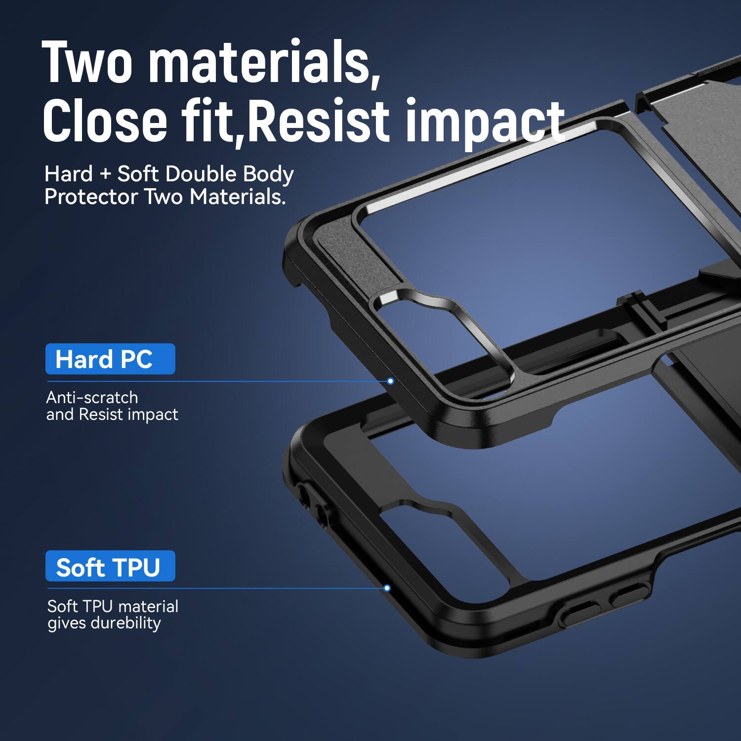 Dteck for Samsung Galaxy Z Flip6/7 FE Heavy Duty Case with Foldable ...