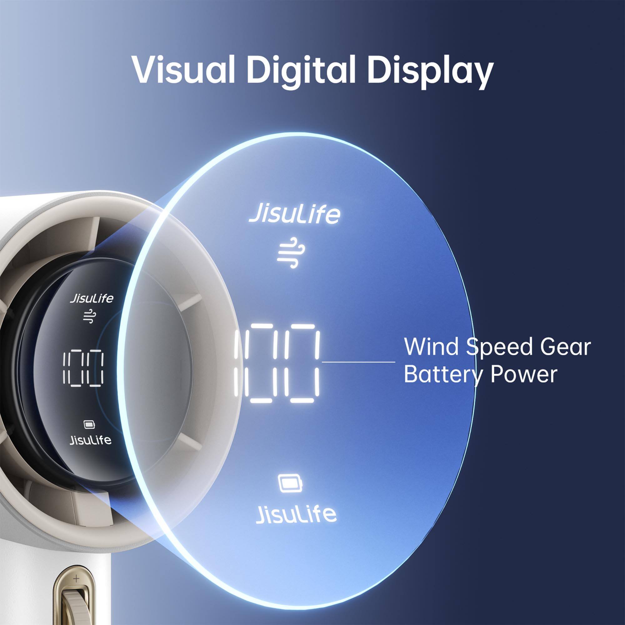 Visual Digital Display  
JisuLife  
Wind Speed Gear  
Battery Power