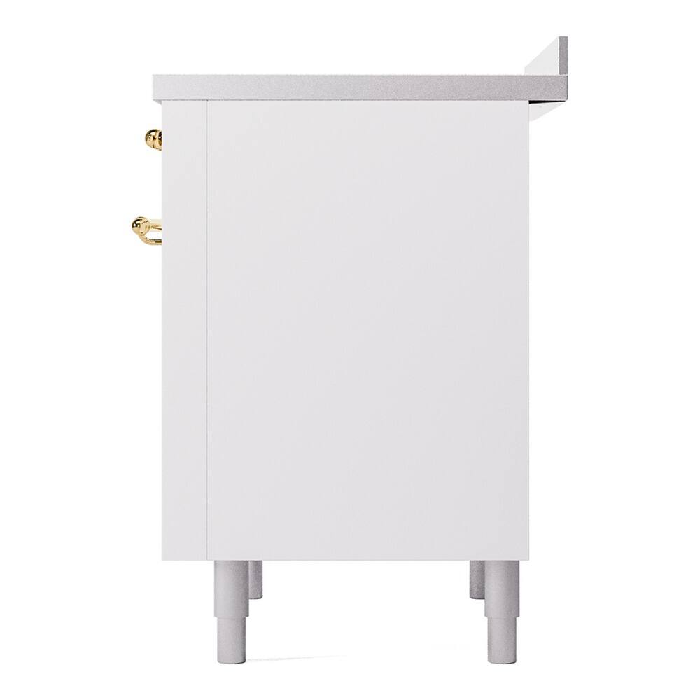 Alt View 4. iLive - ILVE Nostalgie II 36 inch Induction Range with 6 Elements (Triple Glass Door, White, Brass) - White.