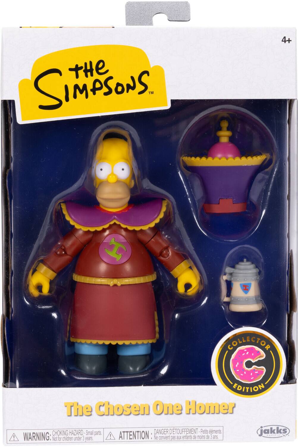 The Simpsons. TM  
4+  
H  
I  
COLLECTOR  
EDITION  
The Chosen One Homer  
CHOKING HAZARD - Small parts.  
DANGER D'ÉTOUFFEMENT - Petits éléments.  
WARNING: Not for children under 3 years.  
ATTENTION Ne convient pas aux enfants de moins de 3 ans  
FACIFIC  
jakks