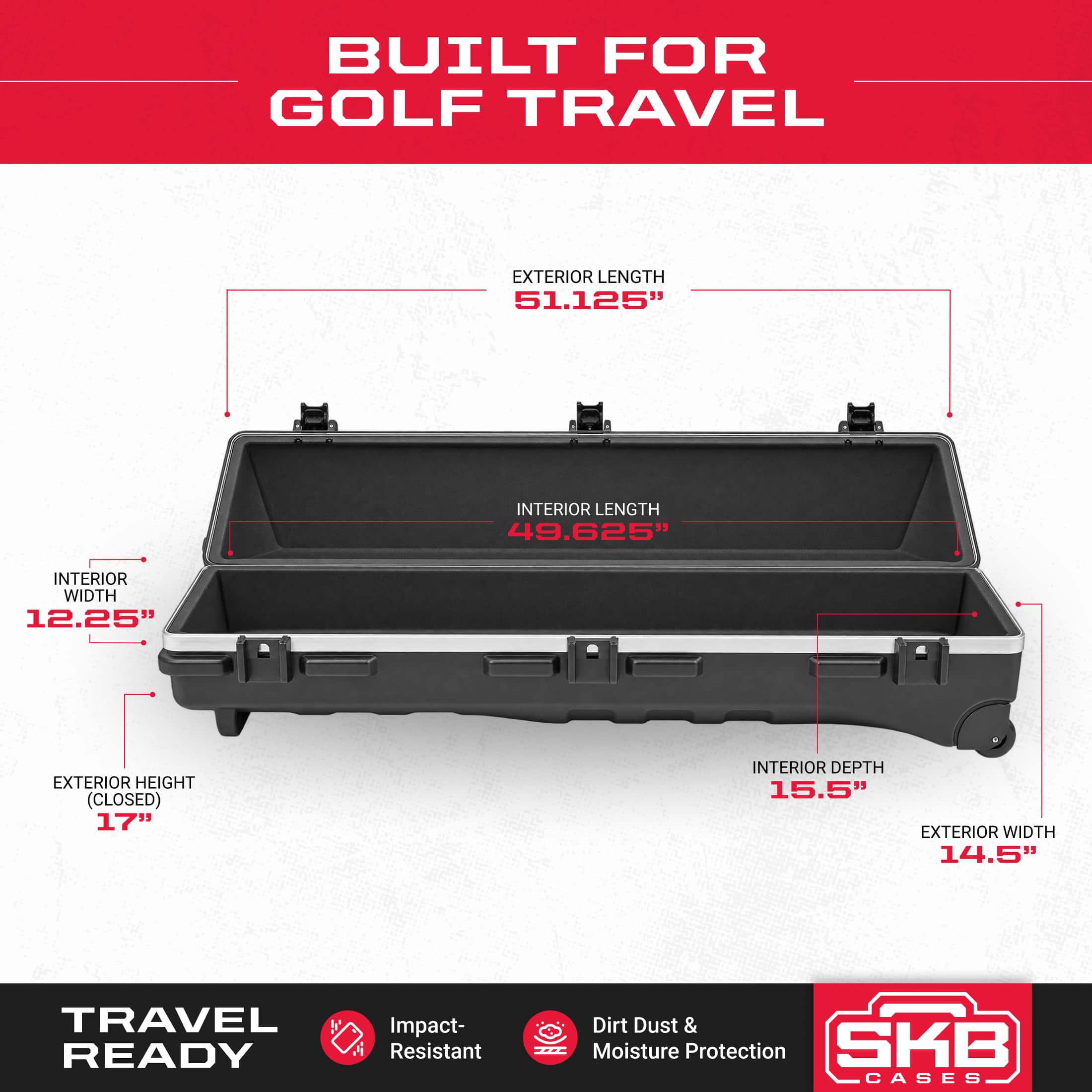 SKB Cases ATA Staff Pro XL Hard Plastic Storage Wheeled Cart Golf