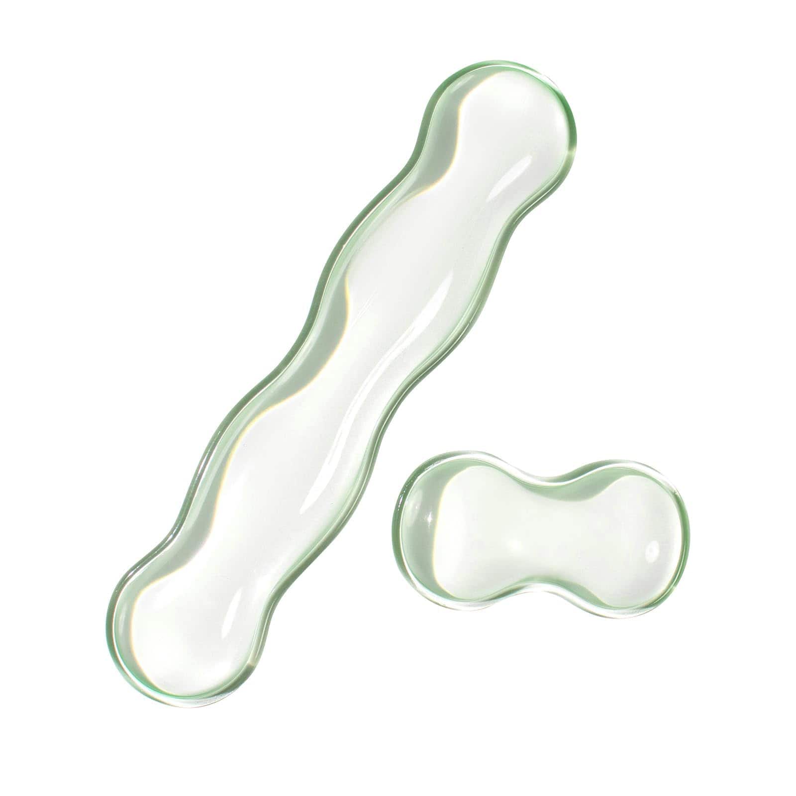 Pacoar Cade - Silicone Gel And Mouse Wrist Rest Set - Clear For 60 /68 /75 Comfort Support Typing Gaming Keyboard and Mouse Wrist - Green-long+short-Cloud