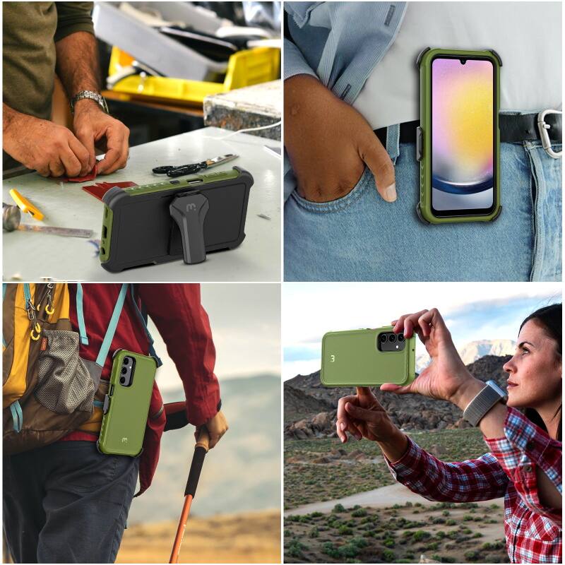 Alt View 4. Mybat Pro - MyBat Pro Maverick Series Case with Holster for Samsung Galaxy A25 5G - Army Green - Army Green.