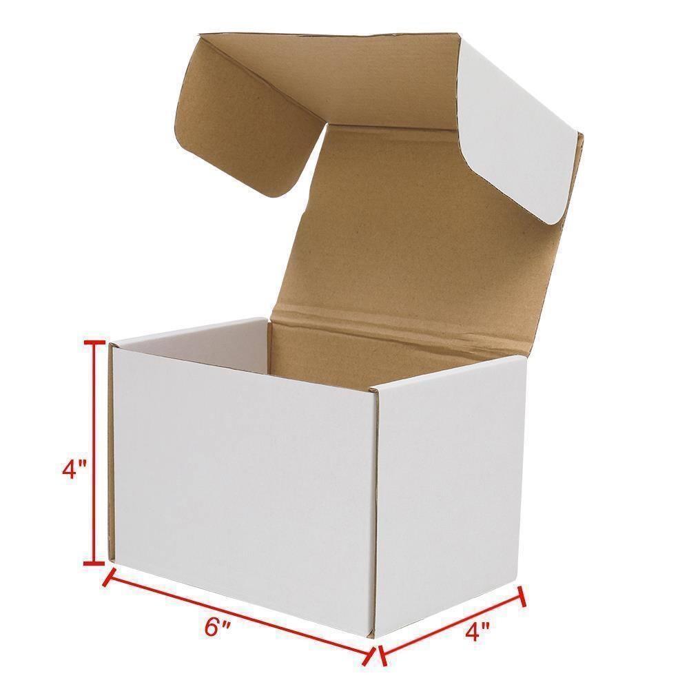 Alt View 1. Winado - 50 Pcs 6" x 4" x 4" White Corrugated Mailers Shipping Packing Recyclable Fold Boxs Gift Box for UPS, USPS, FedEx, DHL - White.