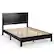 Front. Ecooso - Queen Size Bed Frame with Tall Headboard and Rubber Wood Legs for Bedroom - Black.