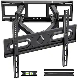 Dazzed Corner - Dual Arm Full Motion TV Mount for 32-70", Tilt Swivel Extension, Max VESA 400x400mm - Black