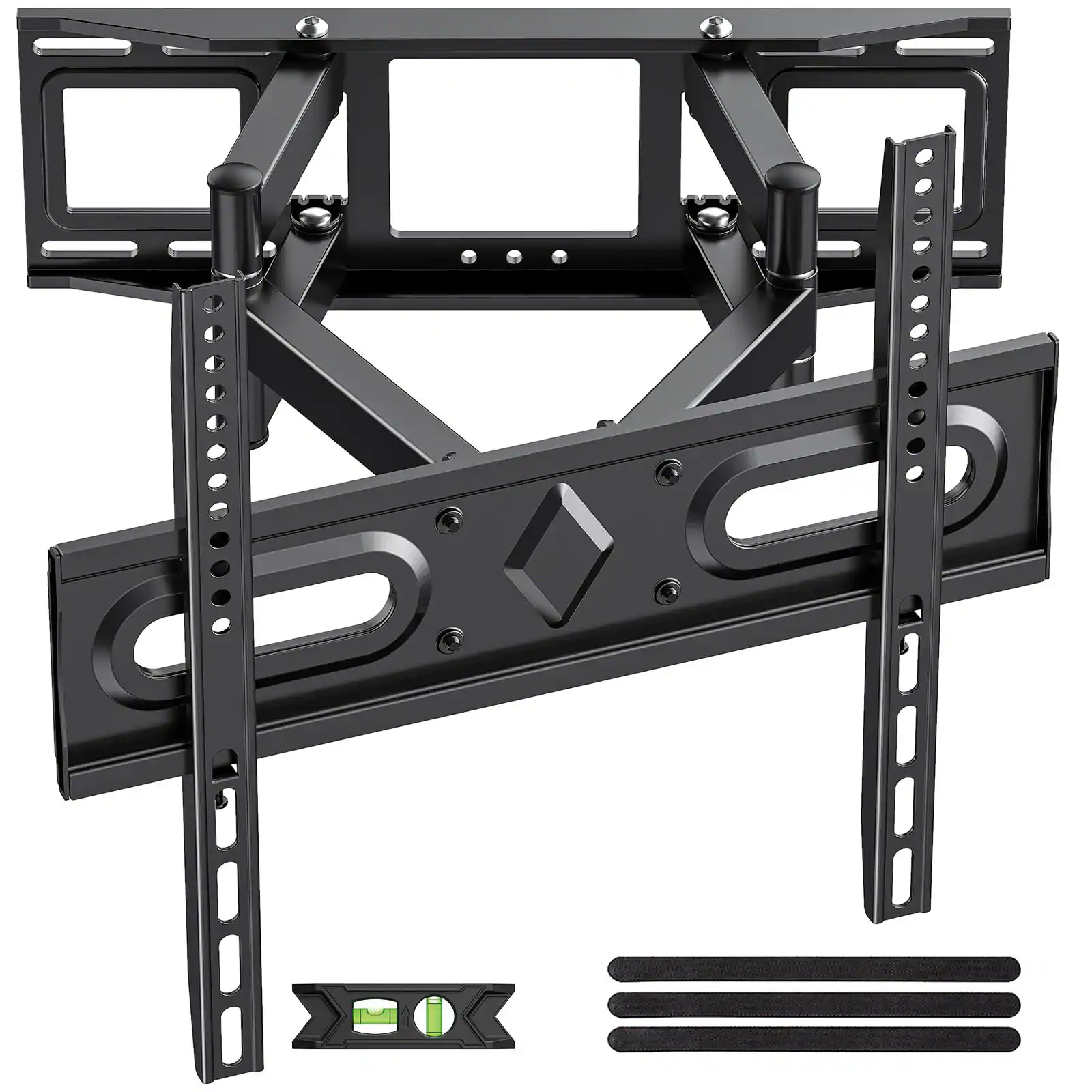 Front. Dazzed Corner - Dual Arm Full Motion TV Mount for 32-70", Tilt Swivel Extension, Max VESA 400x400mm - Black.