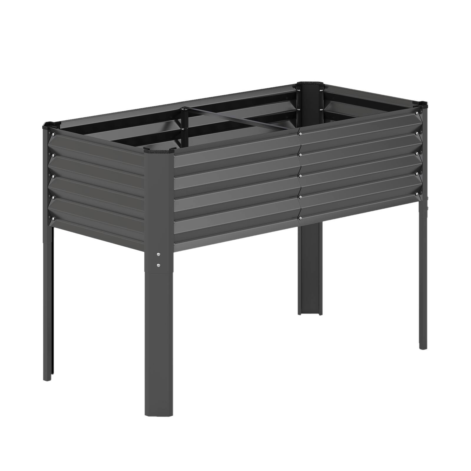 Alt View 9. Costway - Costway 1 PCS Galvanized Raised Garden Bed with Legs, Metal Elevated Planter Box for Vegetables - Gray.