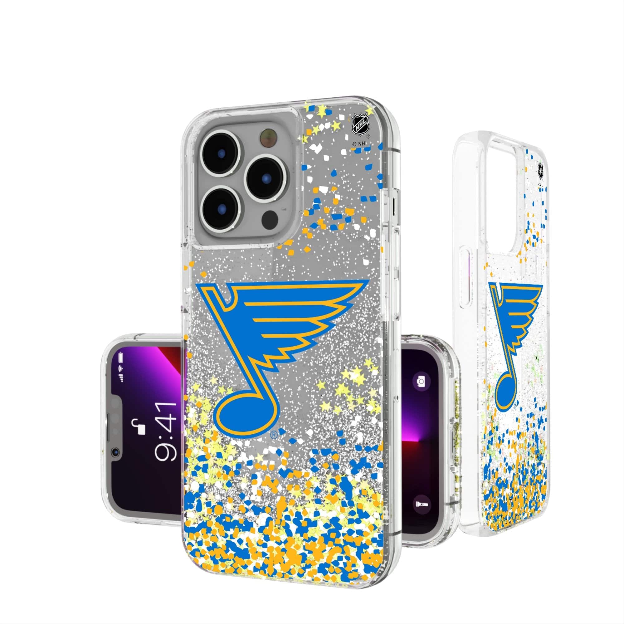 Keyscaper - NHL - St. Louis Blues iPhone Confetti Glitter Case - 13 - Multicolor