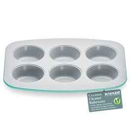 Bakken- Swiss - 6-Cup Muffin Pan Set – Non-Toxic Ceramic, Free of PFAS, PFOA, lead, and cadmium, Stylish Colors - Teal