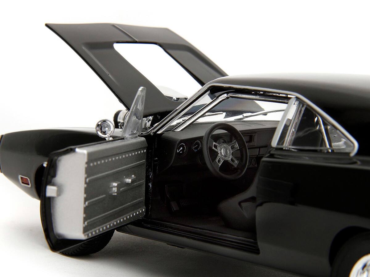 Angle. Jada - Dom's Dodge Charger R/T Black "Fast & Furious" (2009) Movie "TrueSpec" Series 1/24 - Black.