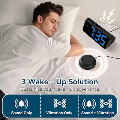 Dazzed Corner - Alarm Clock, Plug-in RGB Vibrating Alarm Clocks - Black Dazzed Corner - Alarm Clock, Plug-in RGB Vibrating Alarm Clocks - Black