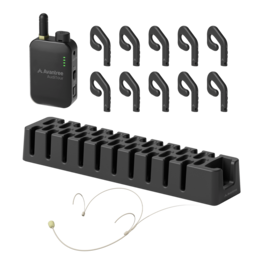 Avantree - AudiTour – Wireless Tour Guide System for Museum Visits & Tours, 1 Transmitter with Wired Headset Mic