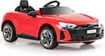 Front. Costway - Costway Kids Ride On Car 12V Battery Powered Licensed Audi RS E-tron GT Car Toy w/ Remote Control - Red.