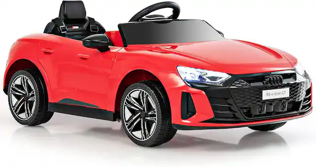 Front. Costway - Costway Kids Ride On Car 12V Battery Powered Licensed Audi RS E-tron GT Car Toy w/ Remote Control - Red.