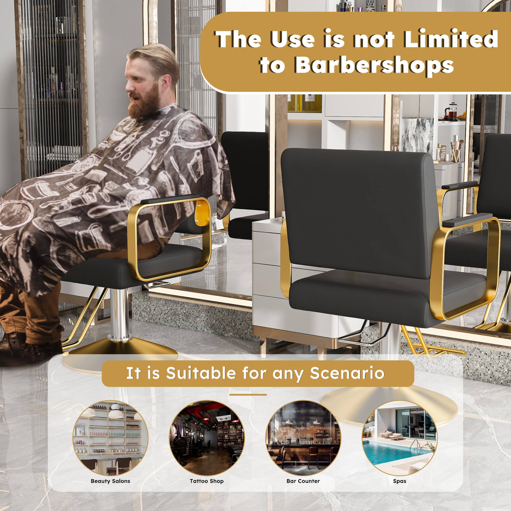 The Use is not Limited to Barbershops

It is Suitable for any Scenario

- Beauty Salons
- Tattoo Shop
- Bar Counter
- Spas