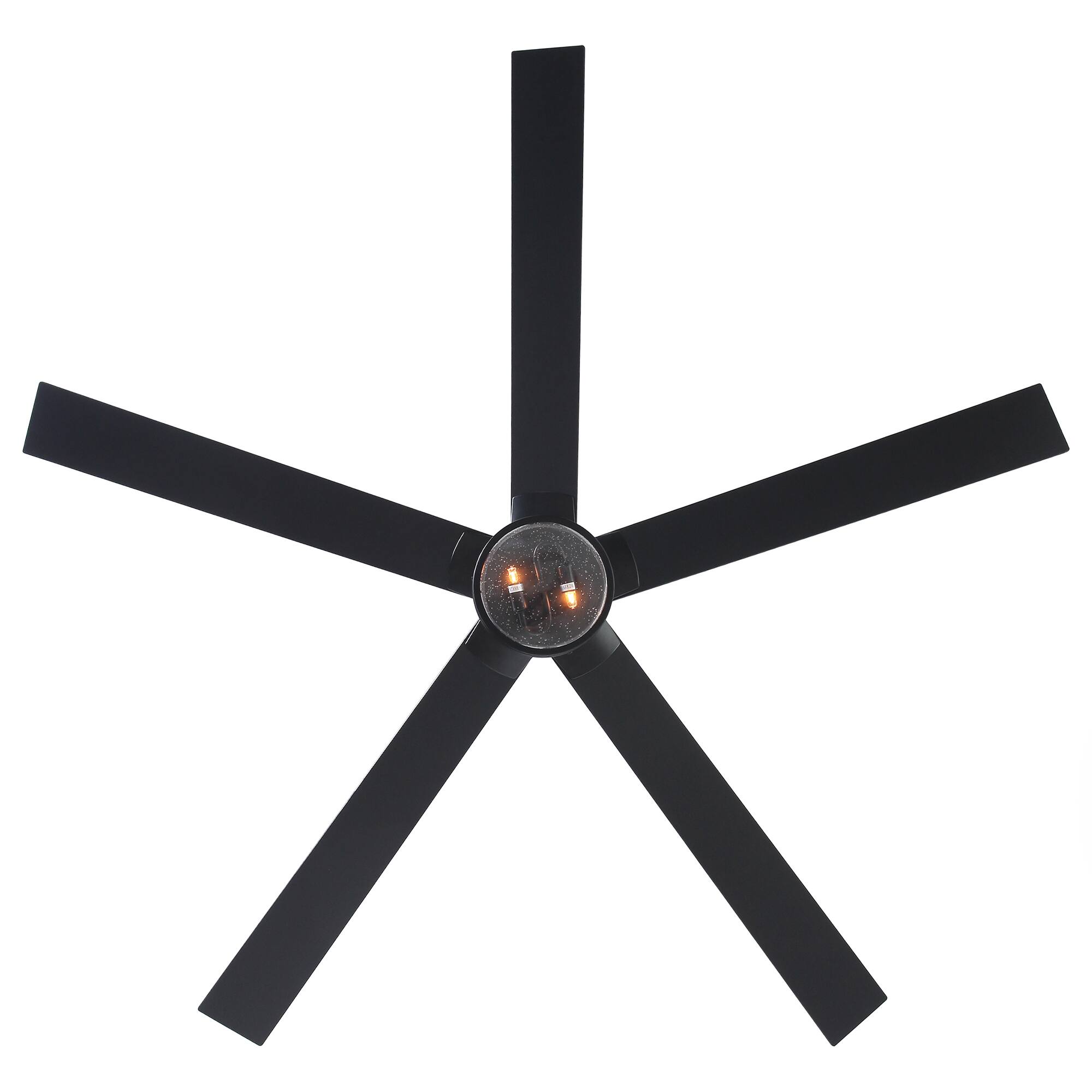 Alt View 10. Parrot Uncle - 65" Black Wooden 5-Blade Industrial Ceiling Fan with Light and Remote - Matte Black.
