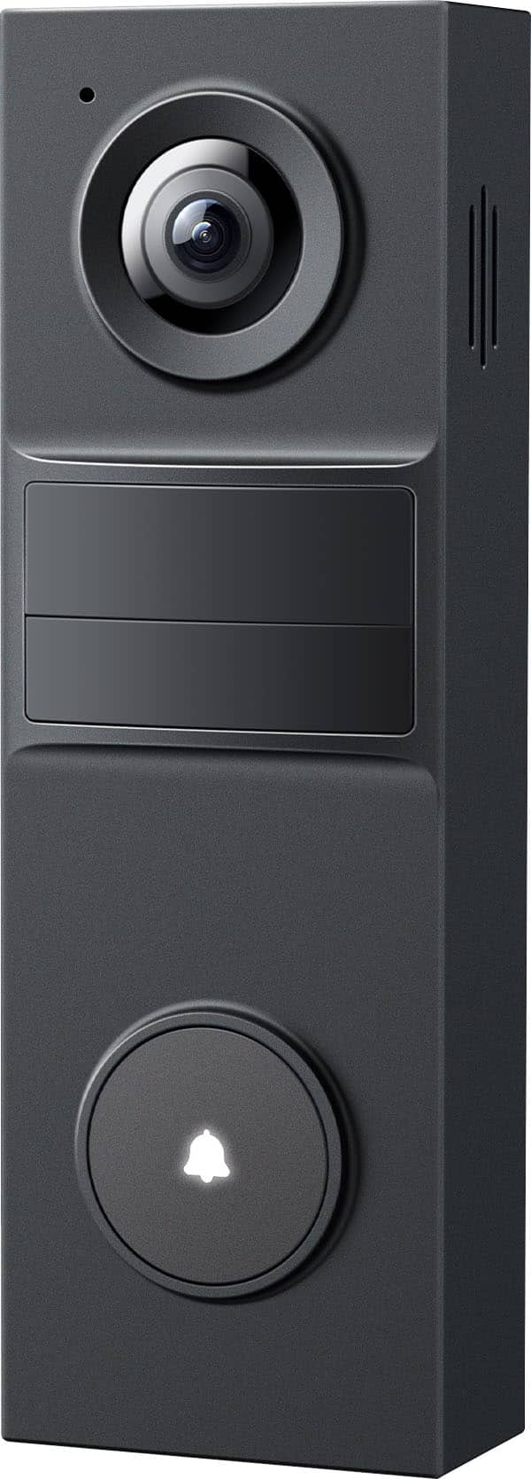 Front. TP-Link - Tapo Smart Live View 2K Video Doorbell with Ring Call, 160° FOV, Local and Cloud Storage - No Monthly Fees - Black.