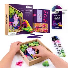 OKTO - Little Worlds Air Dry Clay Wooden Art Kit Bat, 8.3"