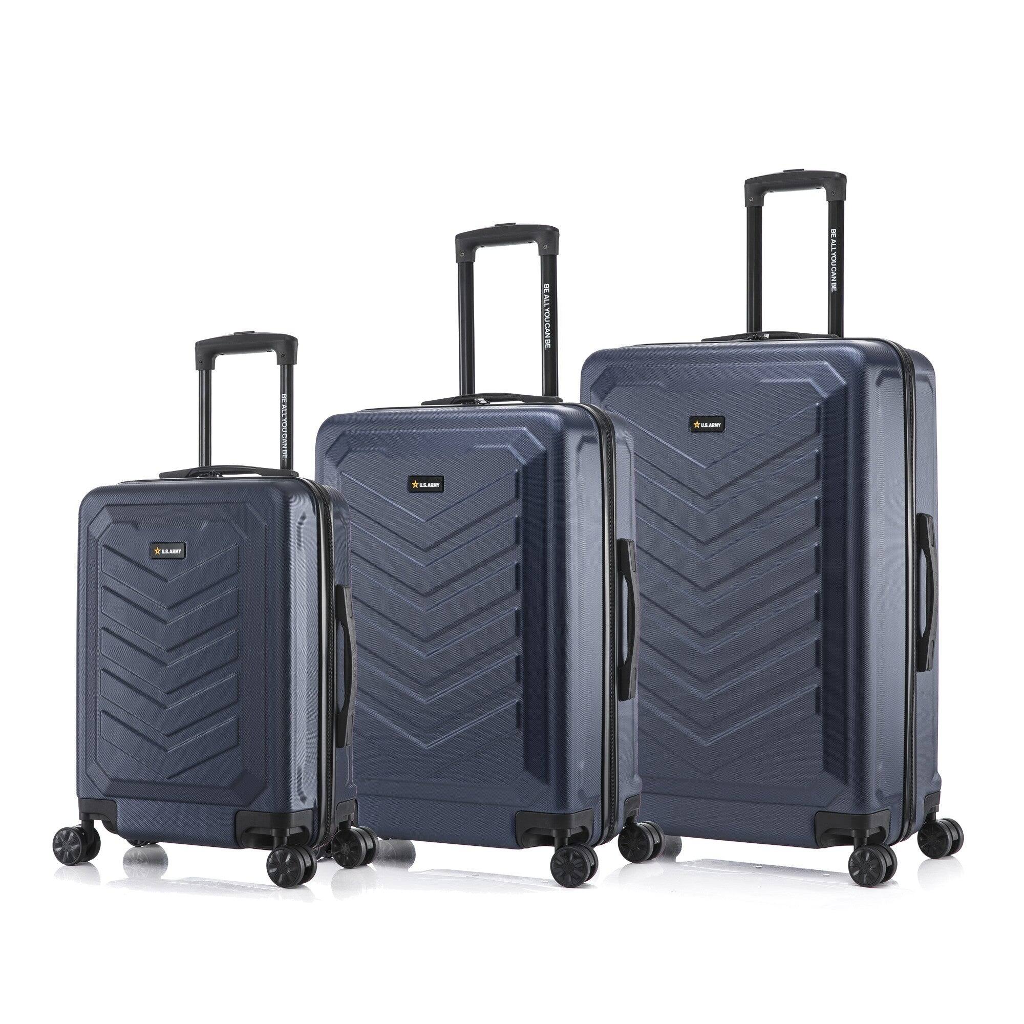 Angle. US Army - FOX 3-Piece Luggage Set 20”/24”/28” - NAVY BLUE.