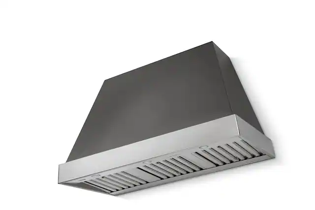 Front. AGA - AGA Euclid 48 x 30 Hood 1200 CFM_Slate w. Brushed Nickel Trim - Slate.