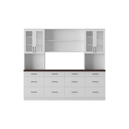 Front. Famapy - Famapy Modern Kitchen Cabinet Buffet Set Stylish Storage for Sophisticated Spaces - White.