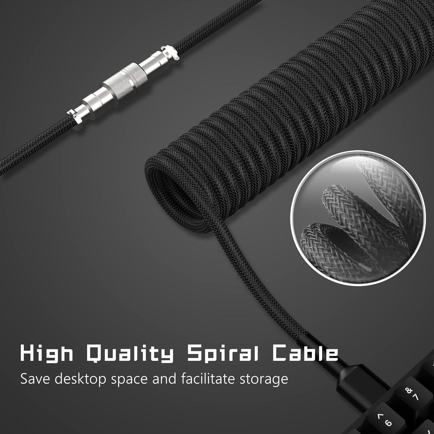 High Quality Spiral Cable  
Save desktop space and facilitate storage