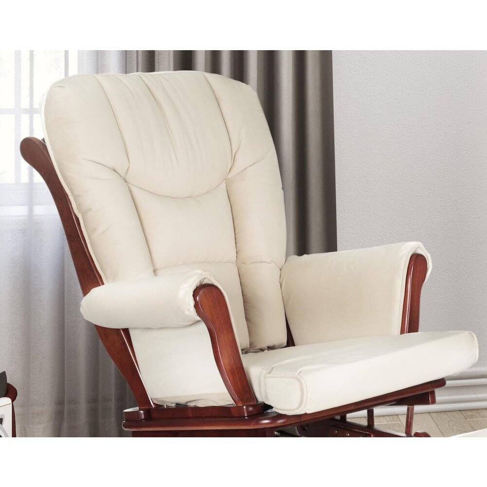 Angle. AFG Baby Furniture - Sleigh Glider Chair Cushions Set Beige (Back - Beige.