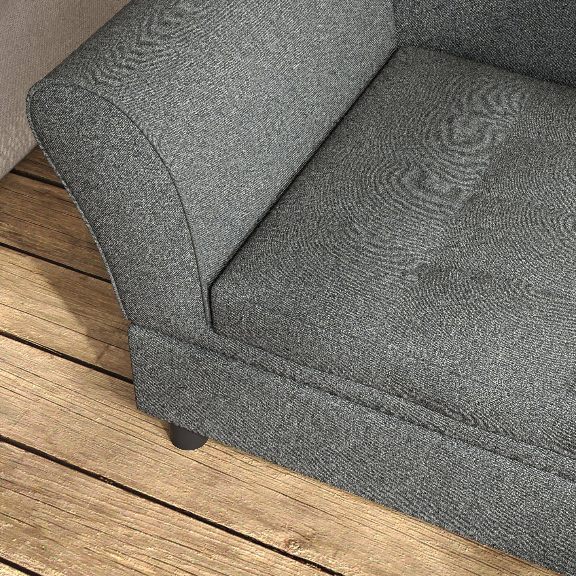 Alt View 5. Pawhut - Pet Sofa, Dog Couch, Elevated Pet Bed for Small Dogs, with Hidden Storage, Soft Tufted Cushion - Gray.