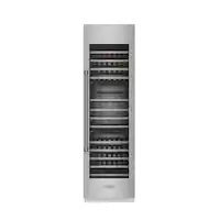 Thor Kitchen - 100 Bottle Tri-Zone Built-In Wine Cooler with Panels - Stainless Steel - Front_Zoom