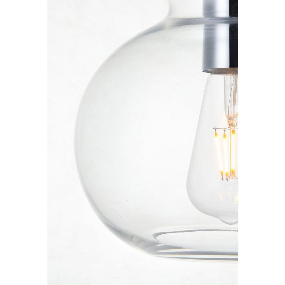 Left. Living District - Destry 3 Lights Chrome Pendant With Clear Glass - Chrome And Clear.