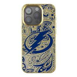 Keyscaper - NHL - Tampa Bay Lightning Paisley Bling iPhone Case - 15 - Gold