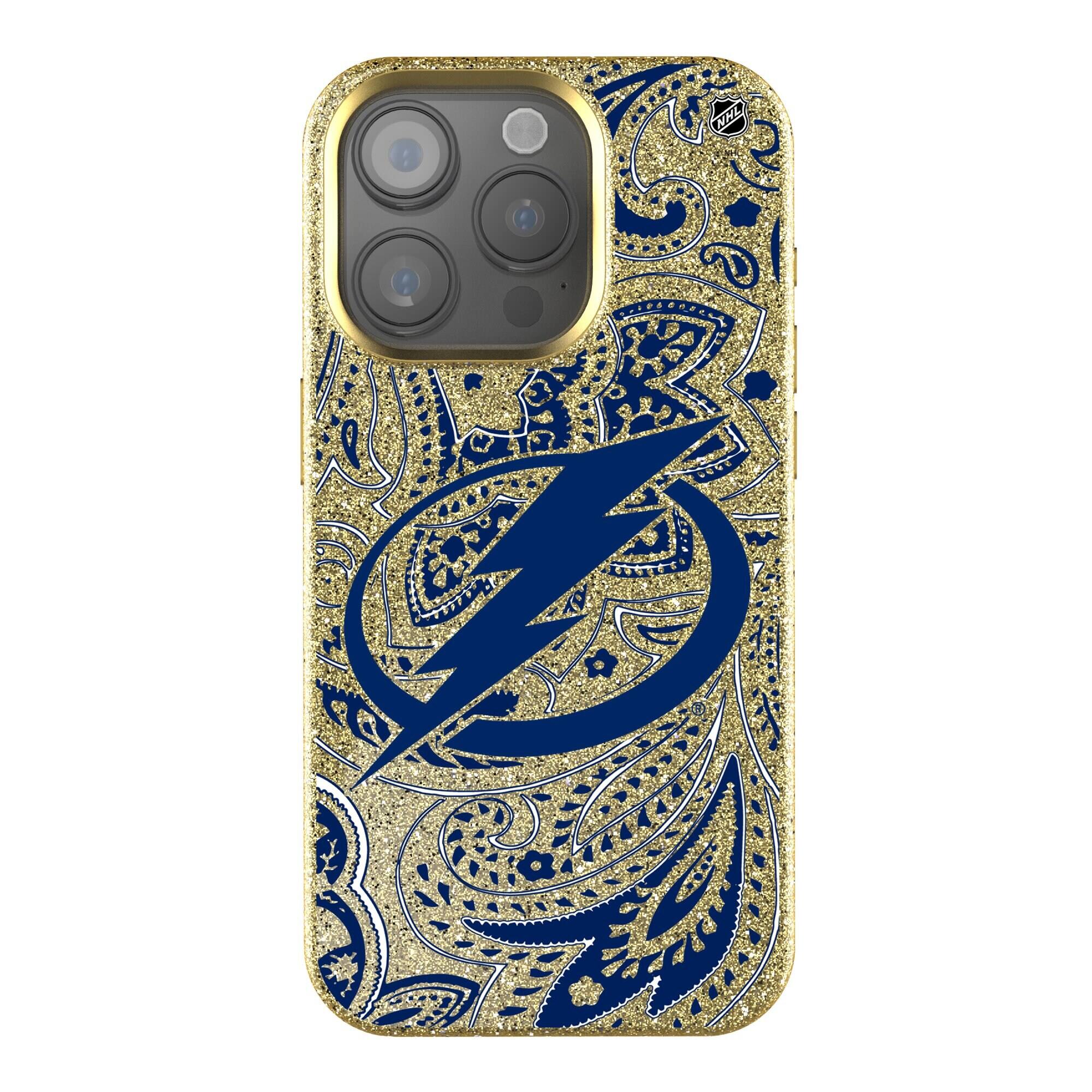 Front. Keyscaper - Gold Tampa Bay Lightning Paisley Bling iPhone Case - 15 - Gold.