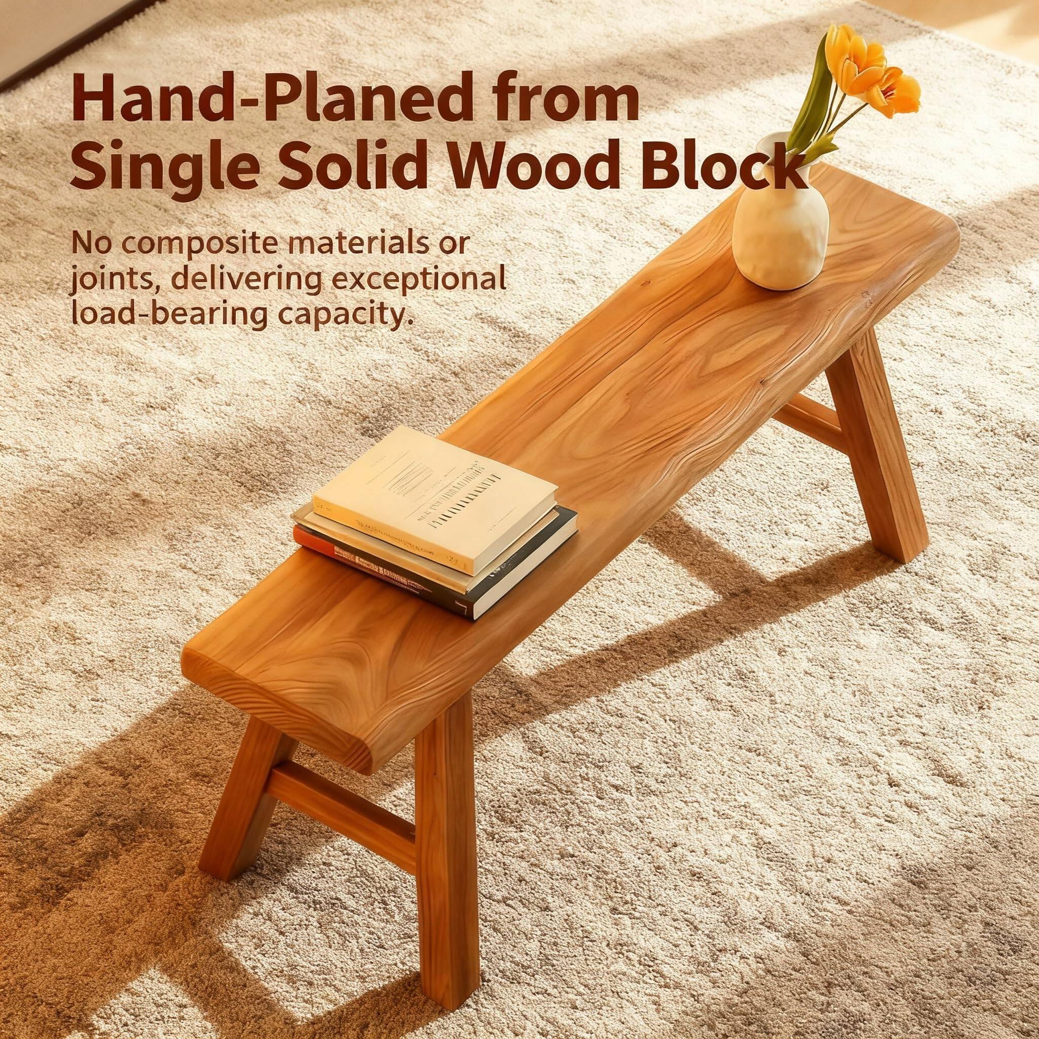 Hand-Planed from Single Solid Wood Block

No composite materials or joints, delivering exceptional load-bearing capacity.