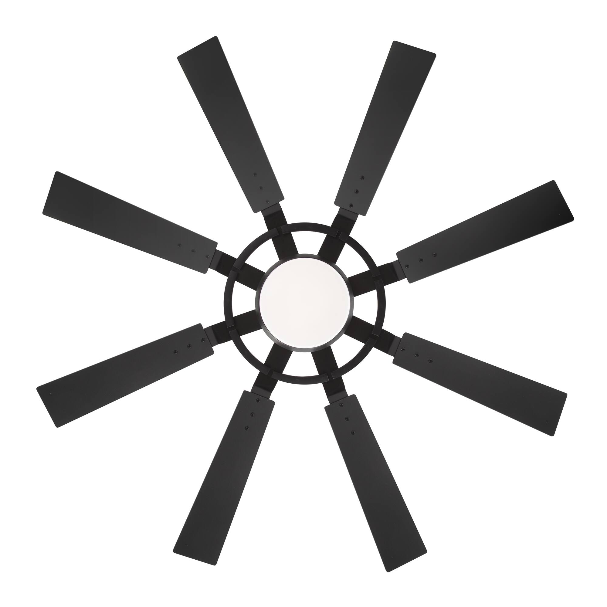 Alt View 9. Breezary - 52'' Large Ceiling Fan with 3-Color LED Light, 6-Speed DC Motor, Remote& 4″/8″ Downrods, Timer, 8 ABS Blades - Matte Black.