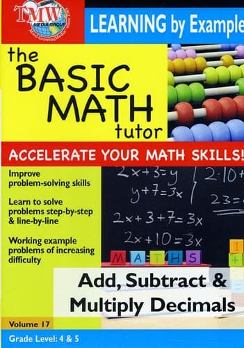 Basic Math Tutor Add, Subtract, & Multiply Decimals  - DVD